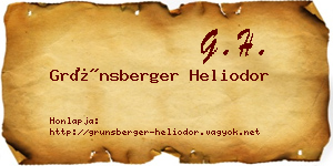 Grünsberger Heliodor névjegykártya