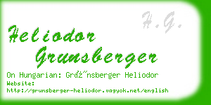 heliodor grunsberger business card